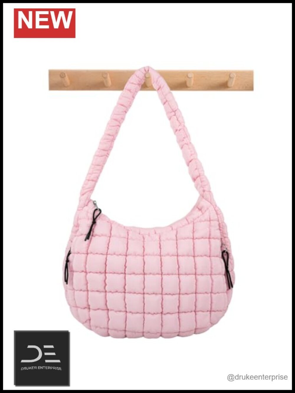Quilted Puffer Tote Bag Crossbody Shoulder Bag with Zipper Nylon Hobo Handbag